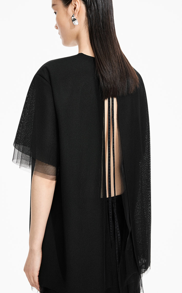 Shirt / JNBY Eco-Friendly Acetate Mesh Short Sleeve Shirt