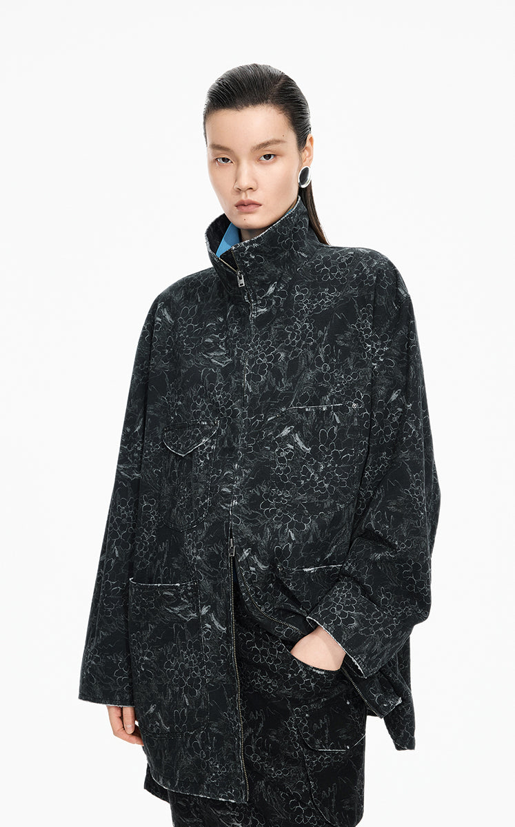 Jacket / JNBY Colored Pencil Floral Oversized Cotton Jacket