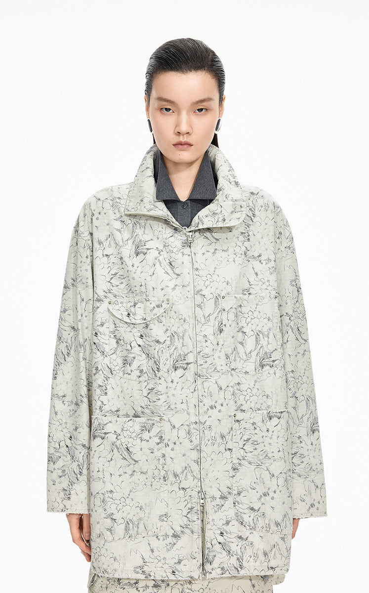 Jacket / JNBY Colored Pencil Floral Oversized Cotton Jacket