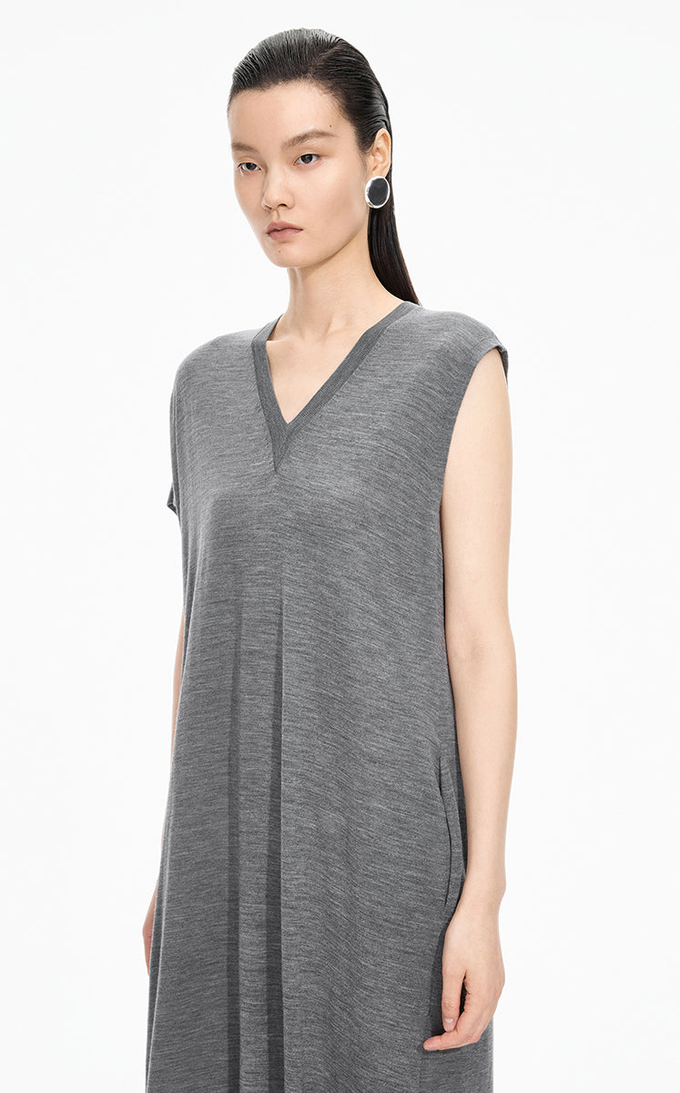 Dress / JNBY Machine-Washable Wool Sleeveless Dress
