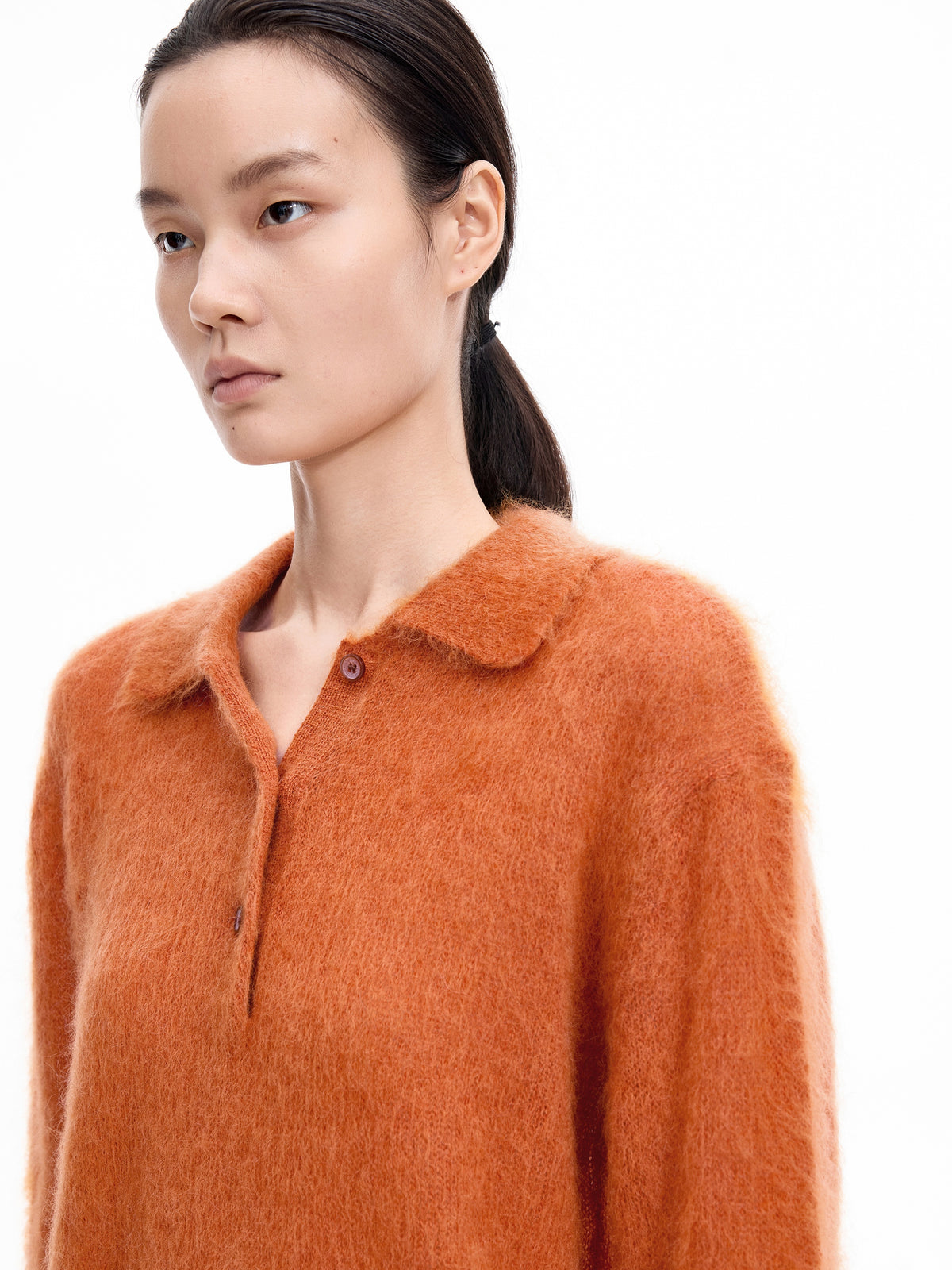 Sweater / JNBY Mohair Wool Blend Collared Pullover