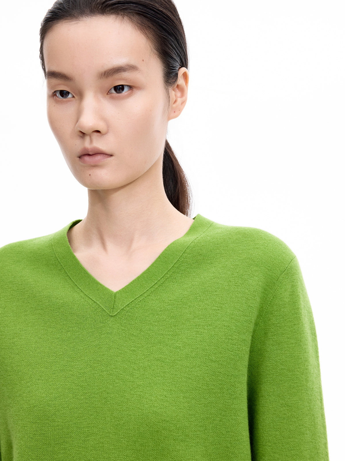 Sweater / JNBY Wool Jacquard V-Neck Pullover