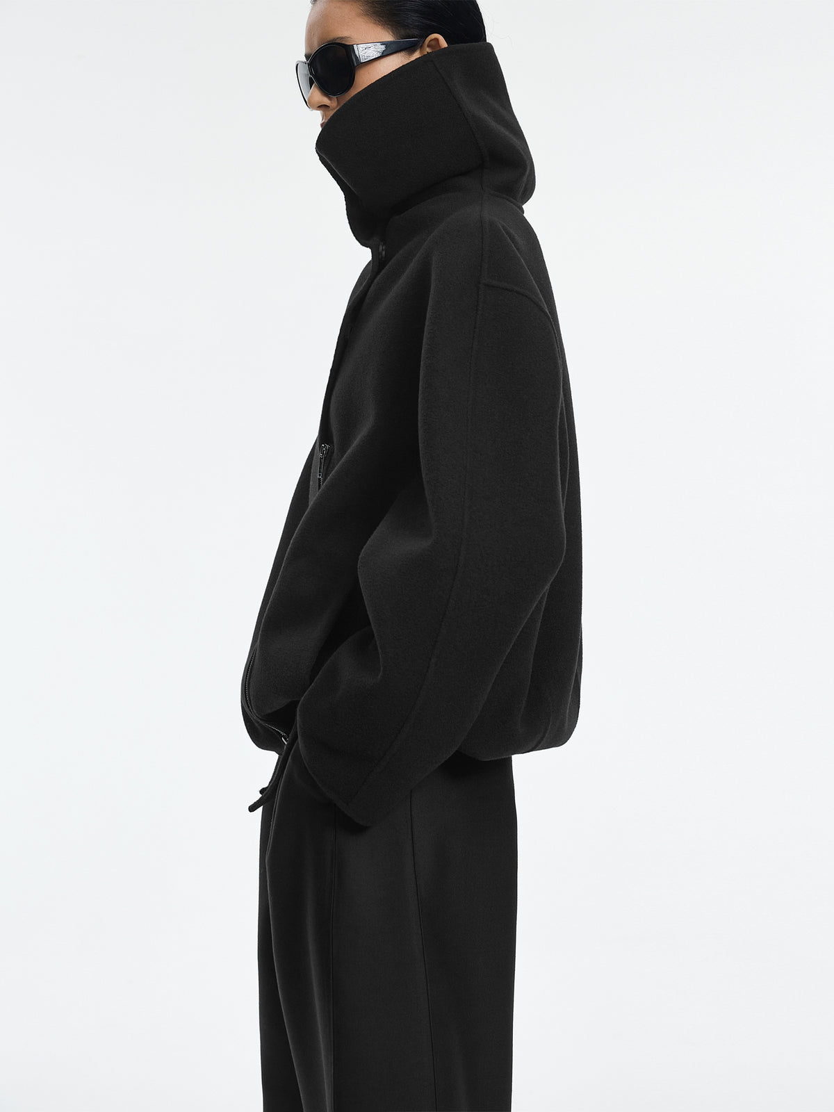 Coat / JNBY Wool Blend Double-Face T-Silhouette Coat