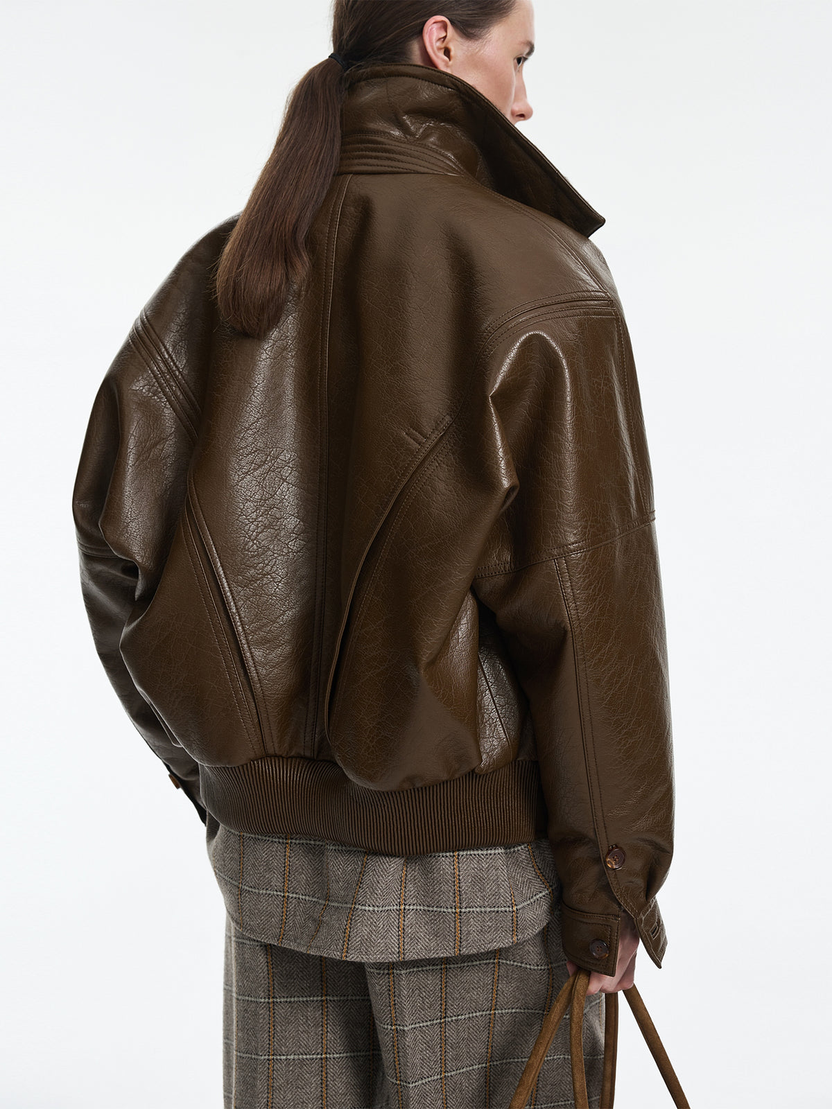 Jacket / JNBY O-Shape Faux Leather Jacket