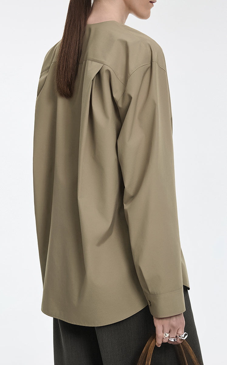 Shirt / JNBY Relaxed Fit Tie-Waist Long Sleeve Blouse