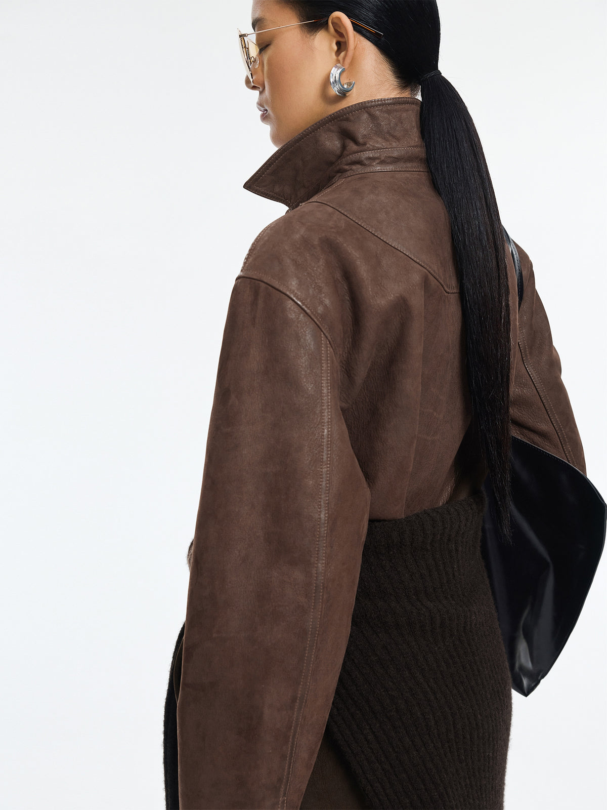 Jacket / JNBY Relaxed Fit Sheepskin Leather Jacket