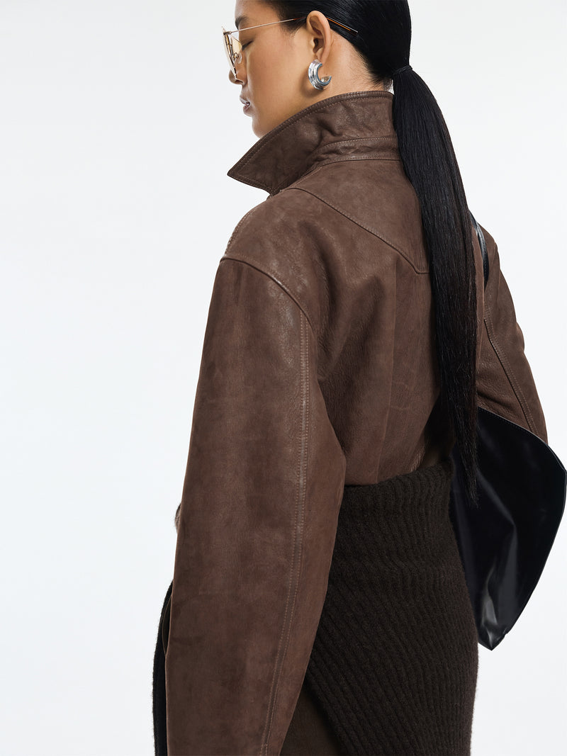 Jacket / JNBY Relaxed Fit Sheepskin Leather Jacket