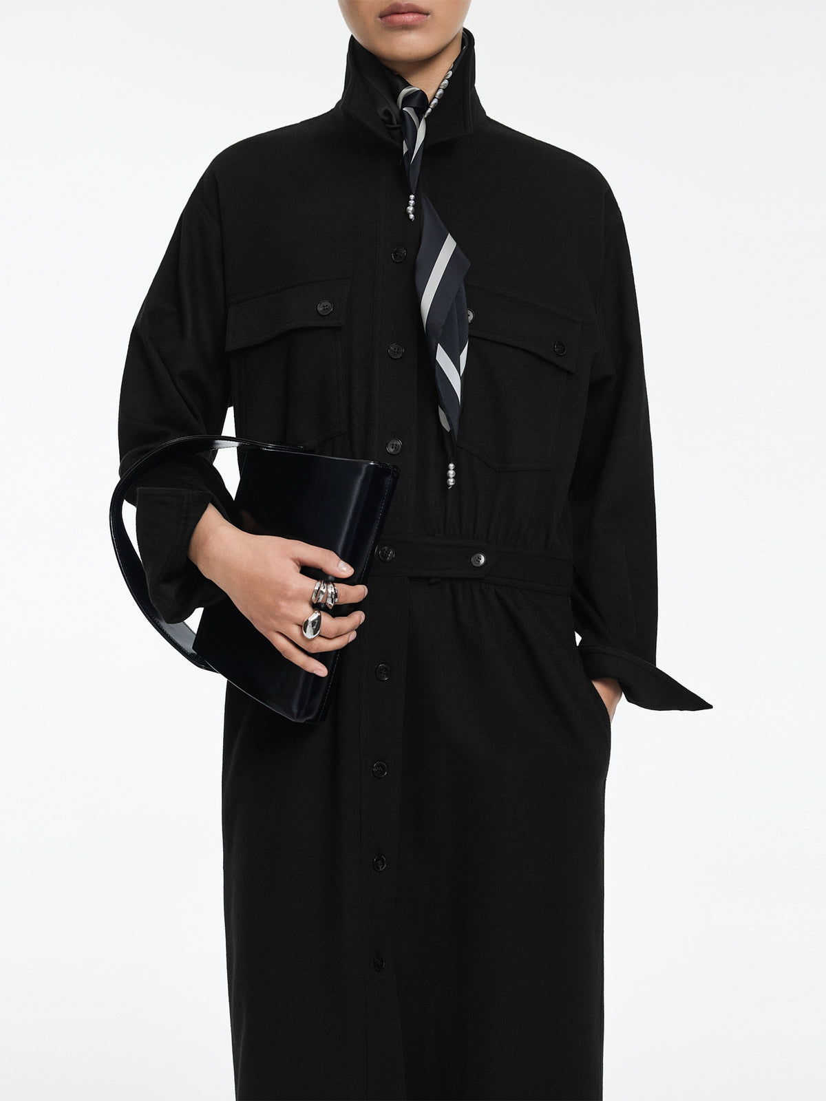 Dress / JNBY Wool Cashmere T-Silhouette Long Dress