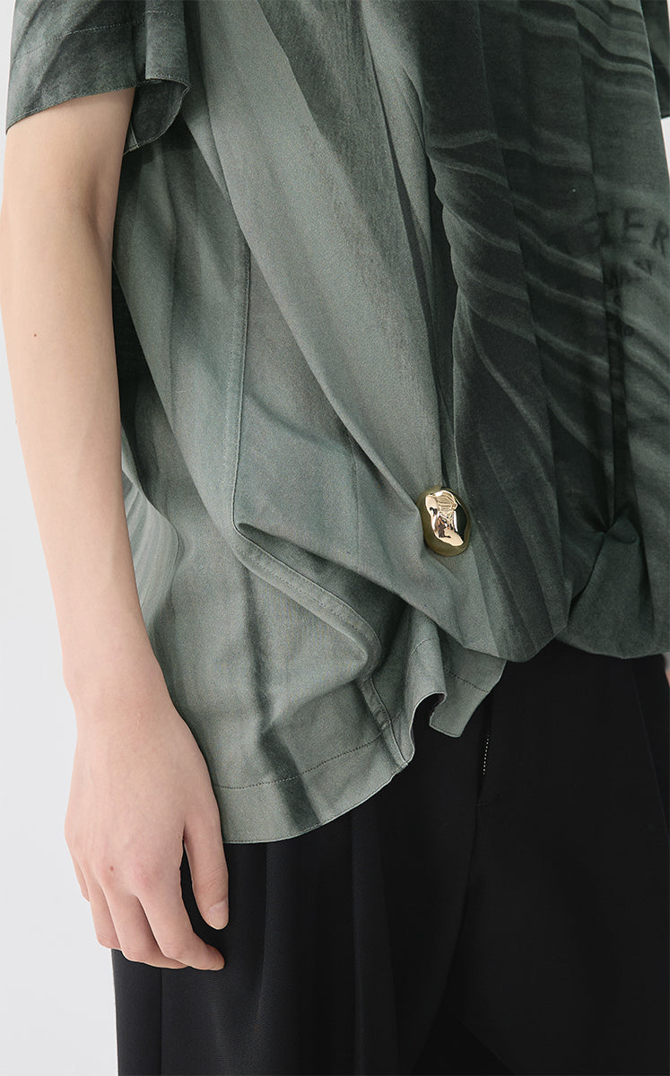 T-shirt / JNBY Wrinkled Print Cotton Tee