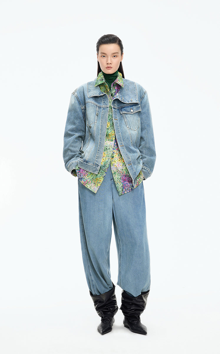 Jacket / JNBY Oversized Asymmetric Cut Denim Jacket