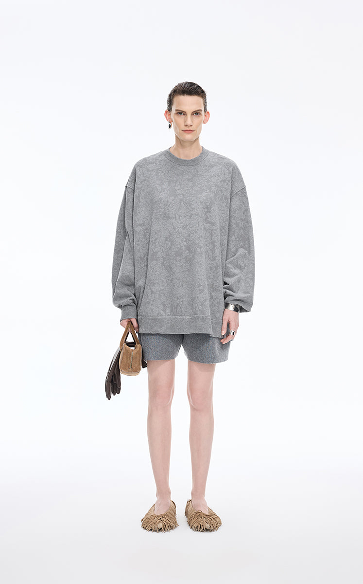 Sweatshirt / JNBY Oversized Flocked Floral Detail Pullover