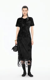 Skirt / JNBY Plum Blossom Lace Midi Skirt