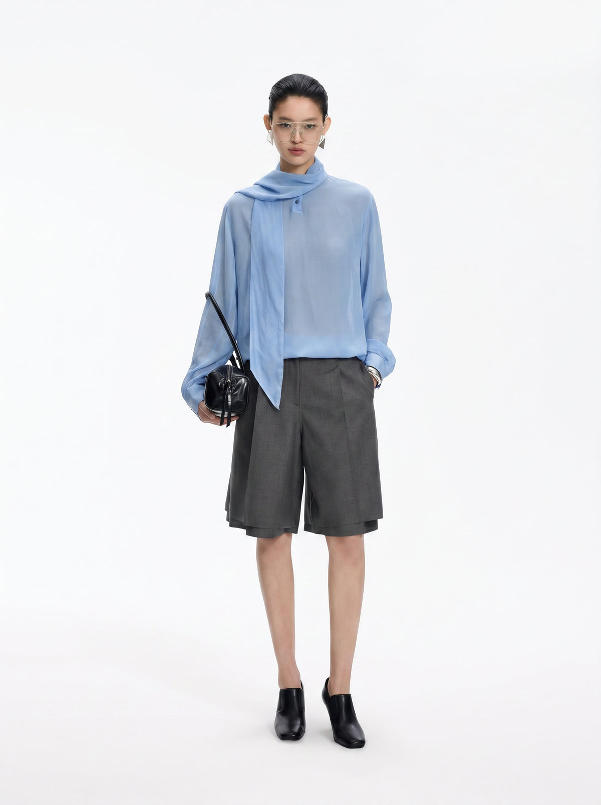 Shirt / JNBY Cupro Relaxed Long Sleeve Blouse