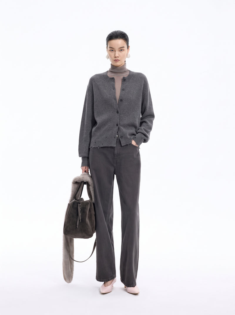 Cardigan / JNBY Wool Cashmere Blend Cropped Knit