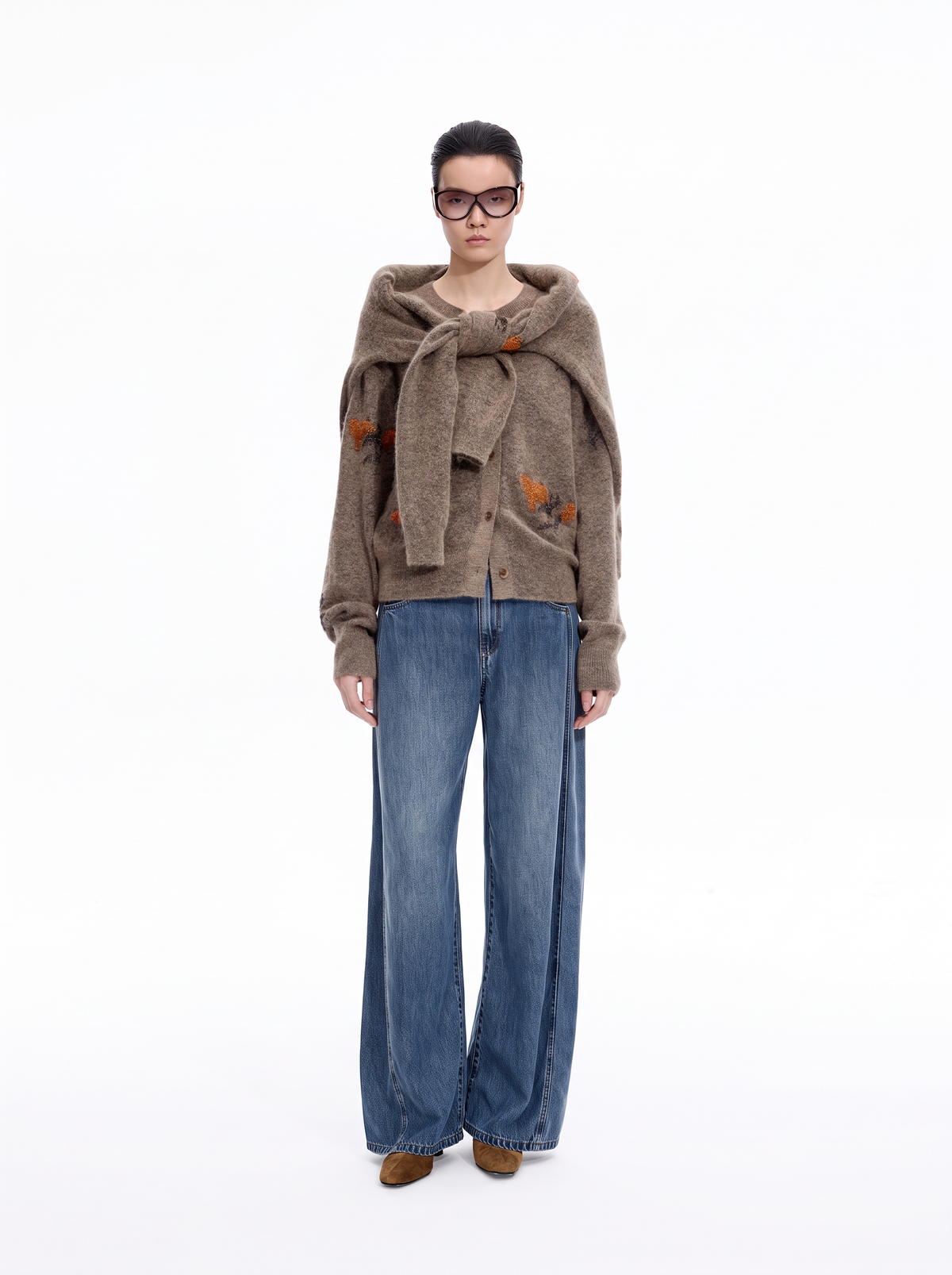 Cardigan / JNBY Mohair Blend Floral Jacqueline Short Sweater