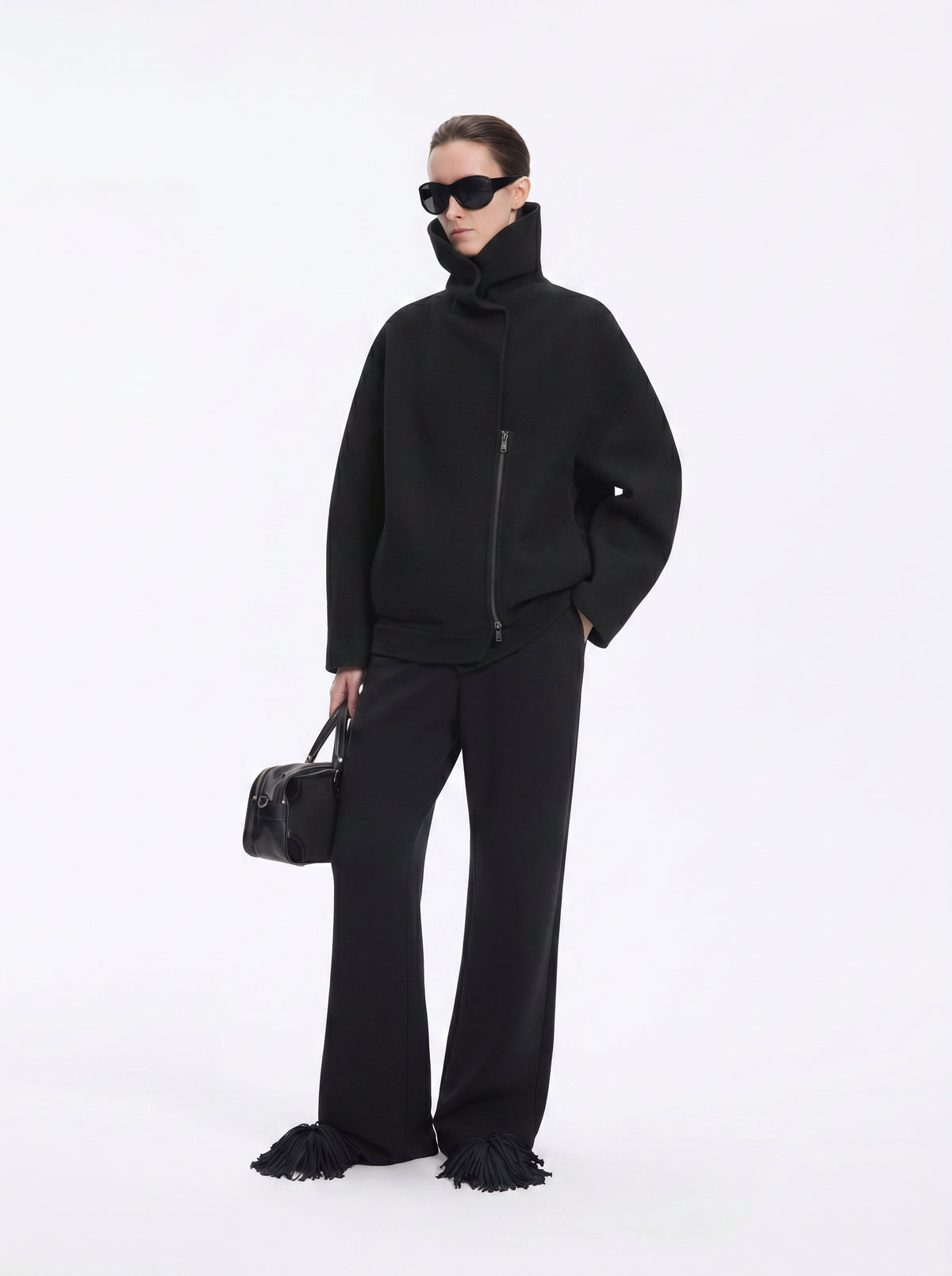 Coat / JNBY Wool Blend Double-Face T-Silhouette Coat