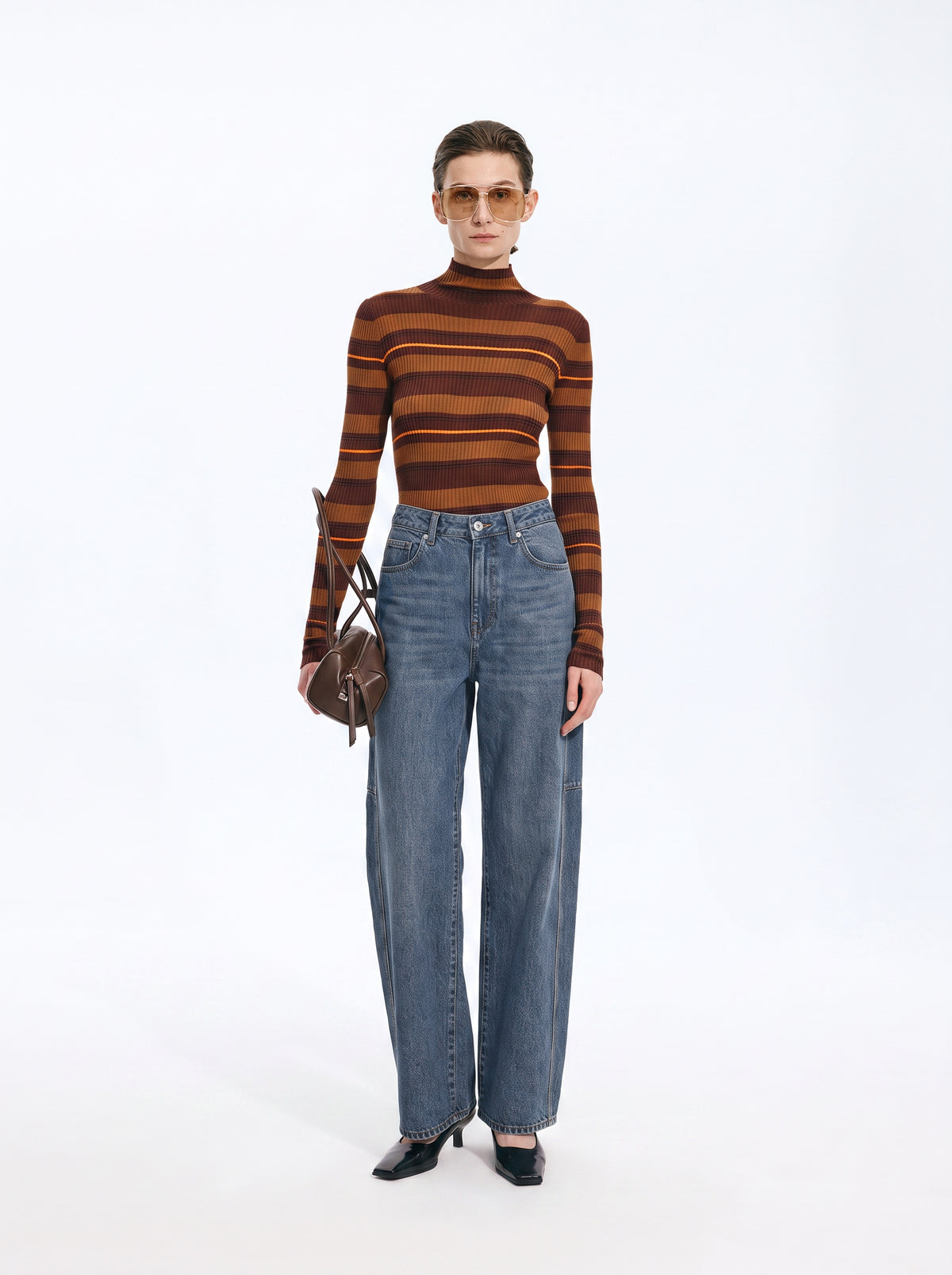 Jeans / JNBY High-Waist Banana Cut Denim Trousers