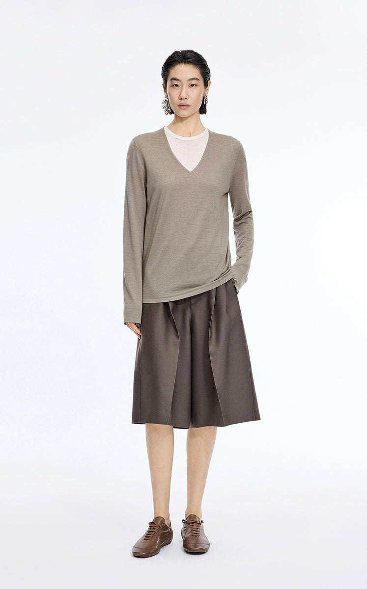 Sweater / JNBY V-Neck Baselan Wool-Silk Blend Pullover