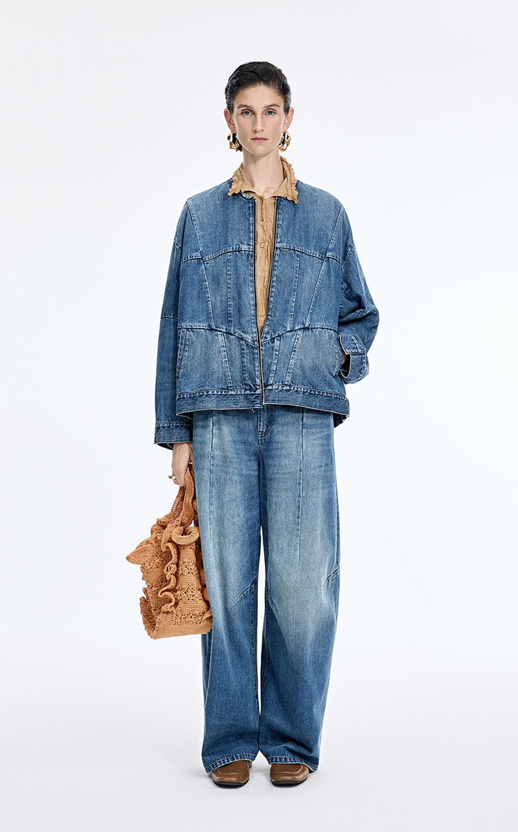 Pants / JNBY Vintage Textured Denim Pants