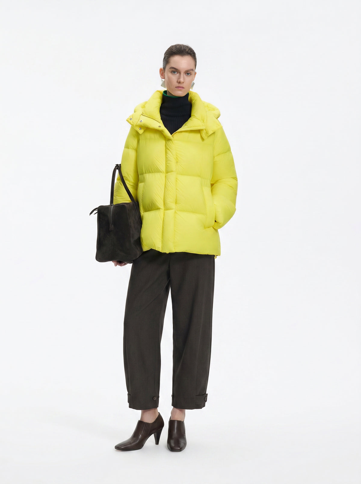 Coat / JNBY A-Line Down Puffer Jacket with Detachable Hood