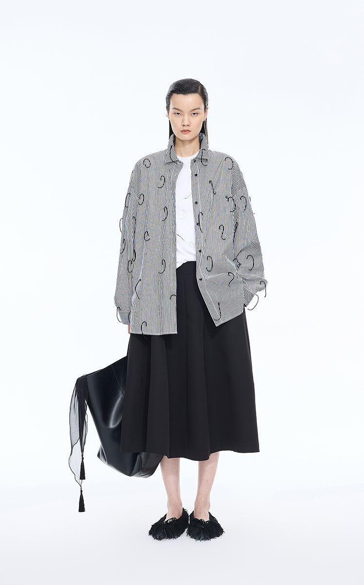 Shirt / JNBY Oversized Fringe Cotton Shirt