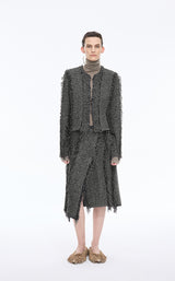Sweater / JNBY Cropped Fitted Linen Blend Cardigan