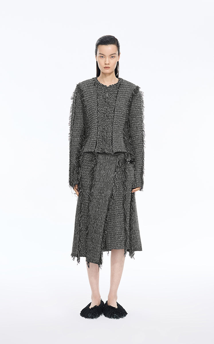Skirt / JNBY Textured A-Line Midi Skirt
