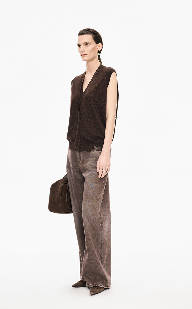 Pants / JNBY Wide-Leg Cuffed Full-Length Jeans