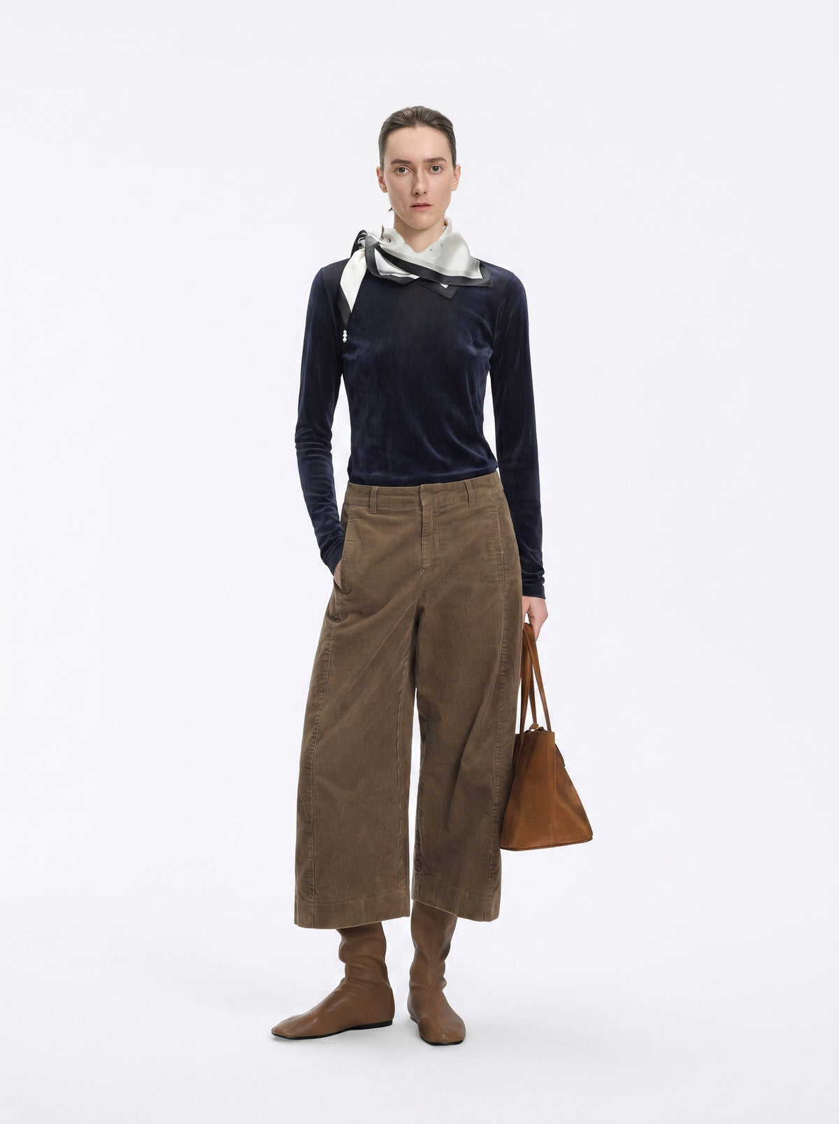 T-Shirt / JNBY Nylon Flocked Mesh Long Sleeve Top