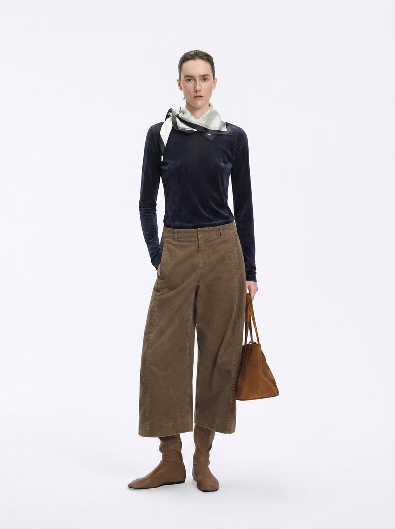 T-Shirt / JNBY Nylon Flocked Mesh Long Sleeve Top