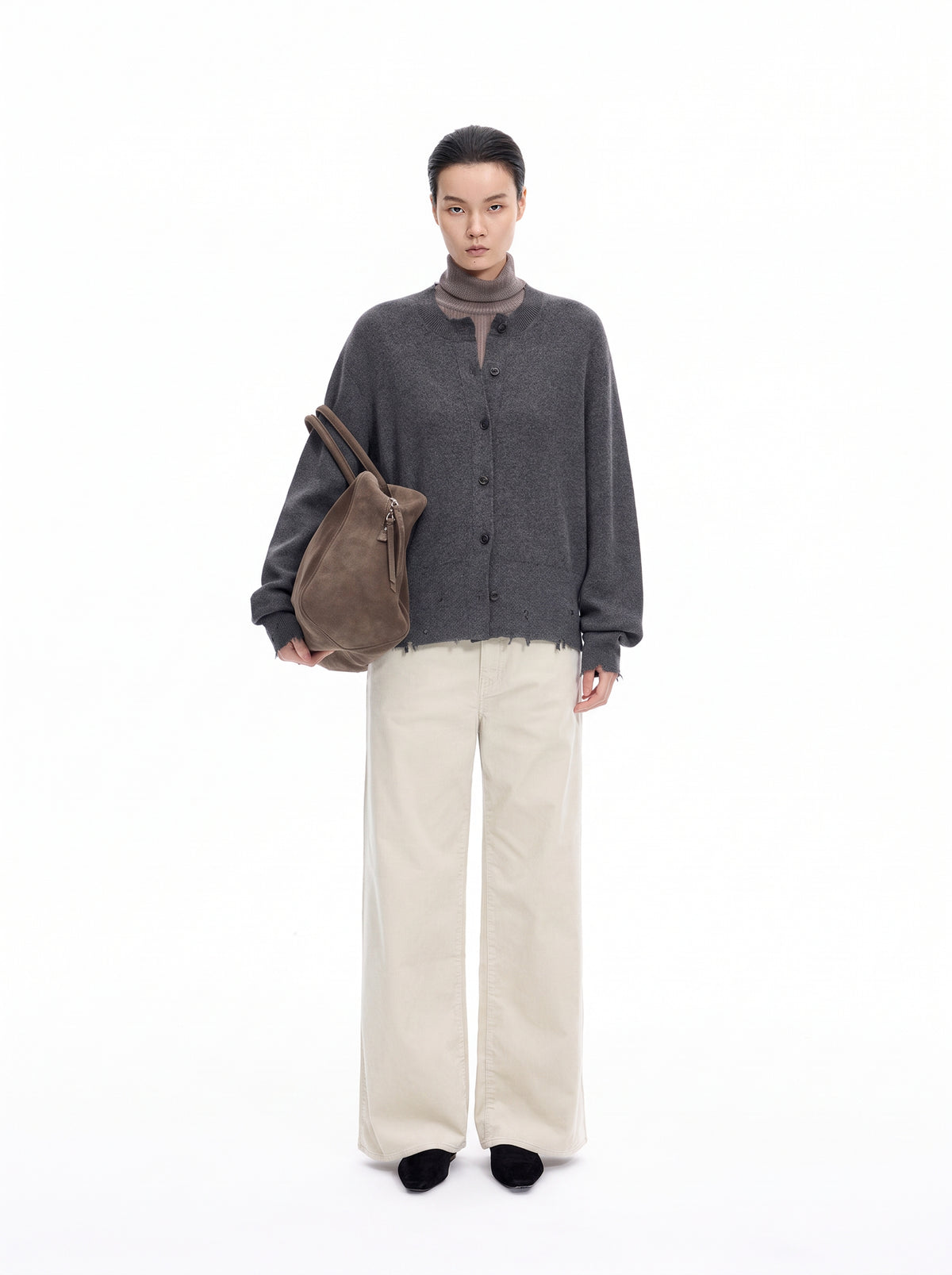 Cardigan / JNBY Wool Cashmere Blend Cropped Knit