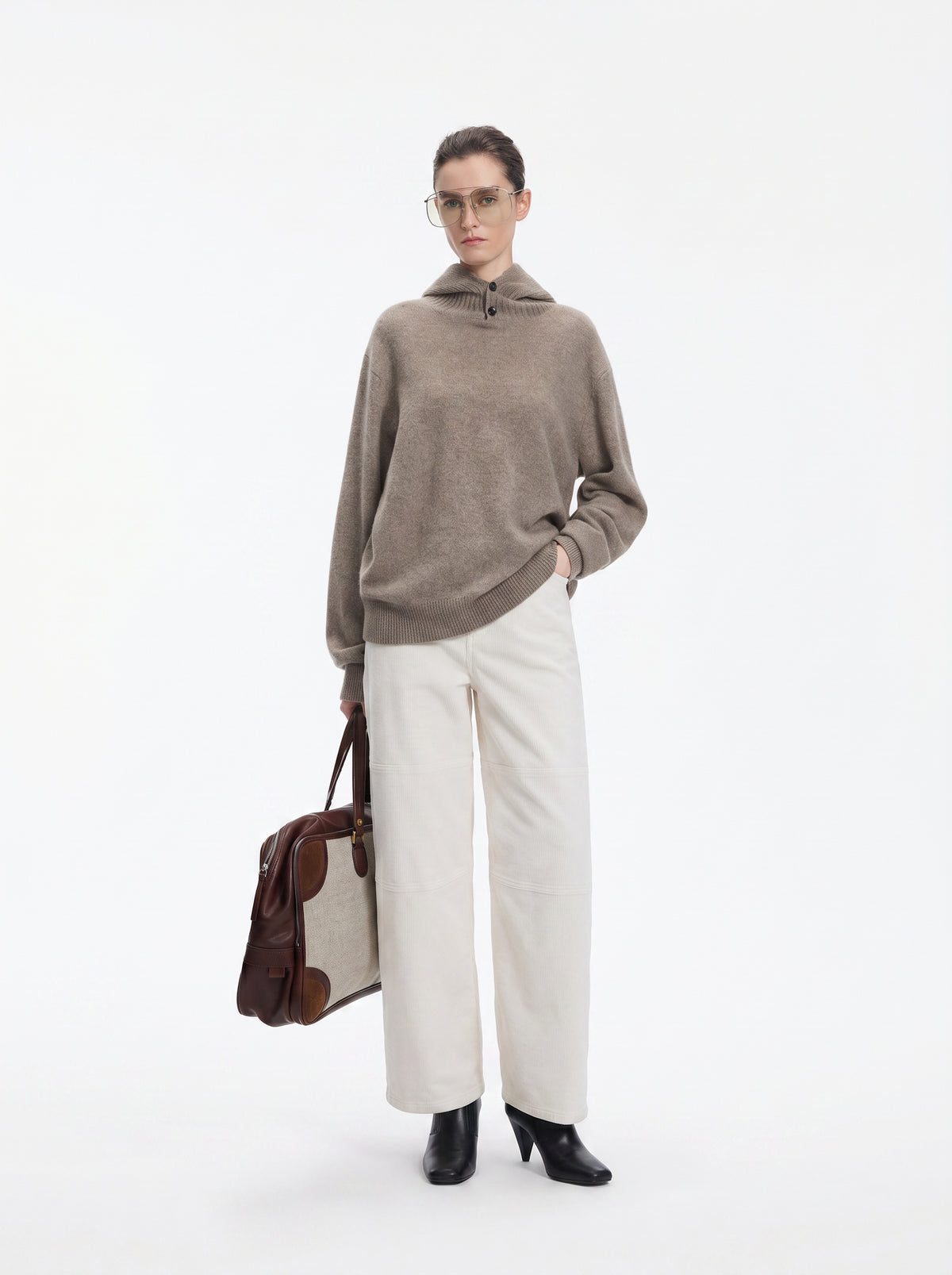 Pants / JNBY Cotton Corduroy Wide Leg Cargo Pants
