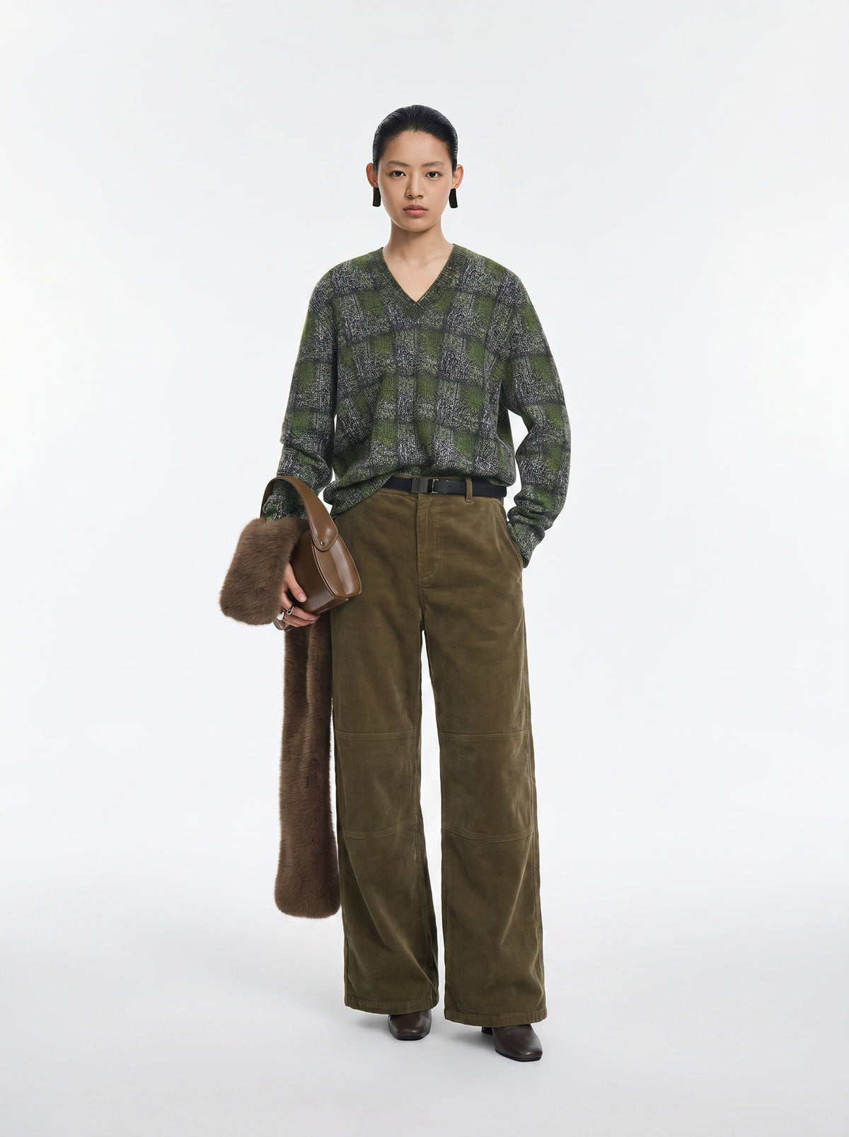Pants / JNBY Cotton Corduroy Wide Leg Cargo Pants
