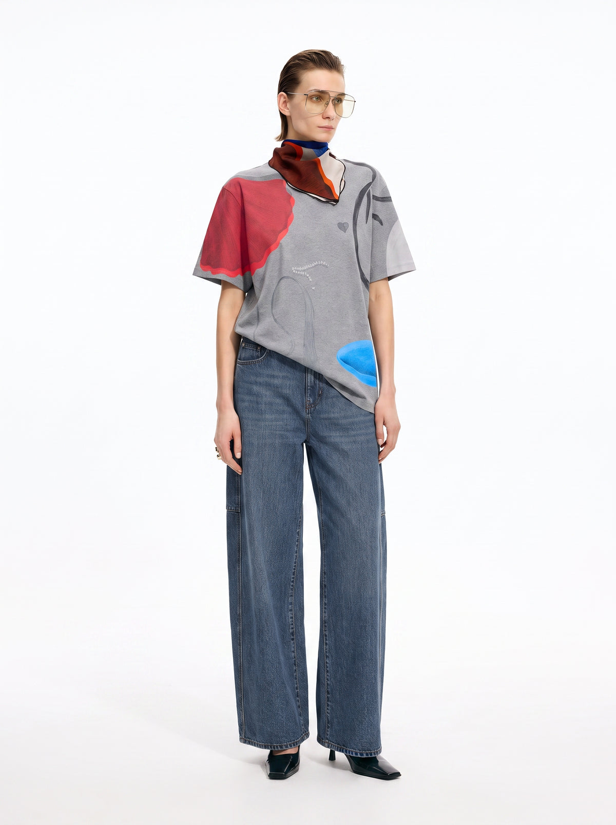 Jeans / JNBY High-Waist Banana Cut Denim Trousers