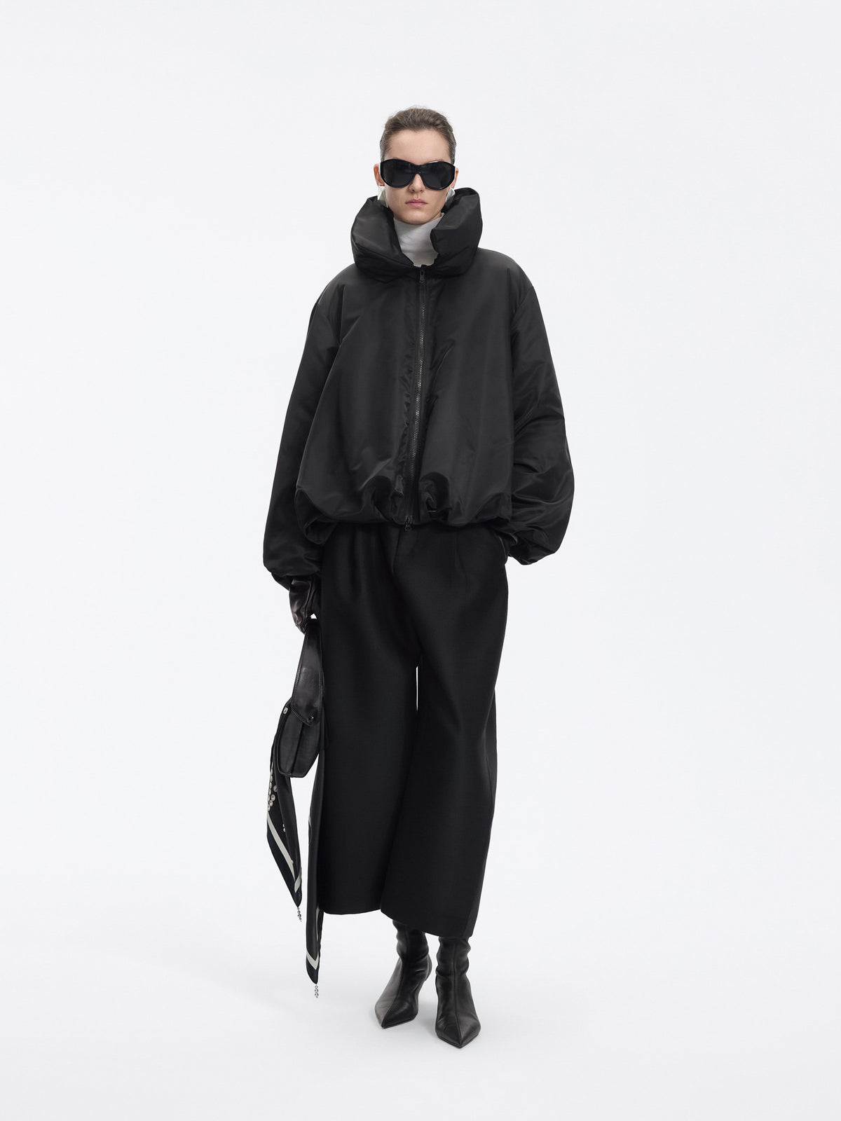 Pants / JNBY 100% Wool Wide-Leg Cropped Trousers