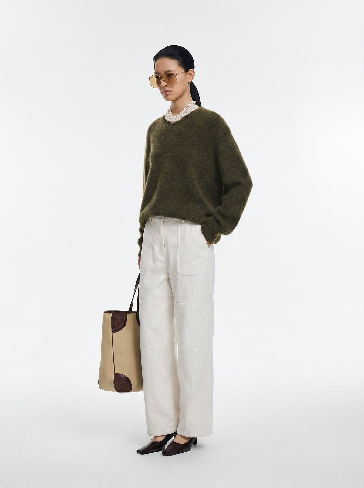 Pants / JNBY Cotton Corduroy Wide Leg Cargo Pants