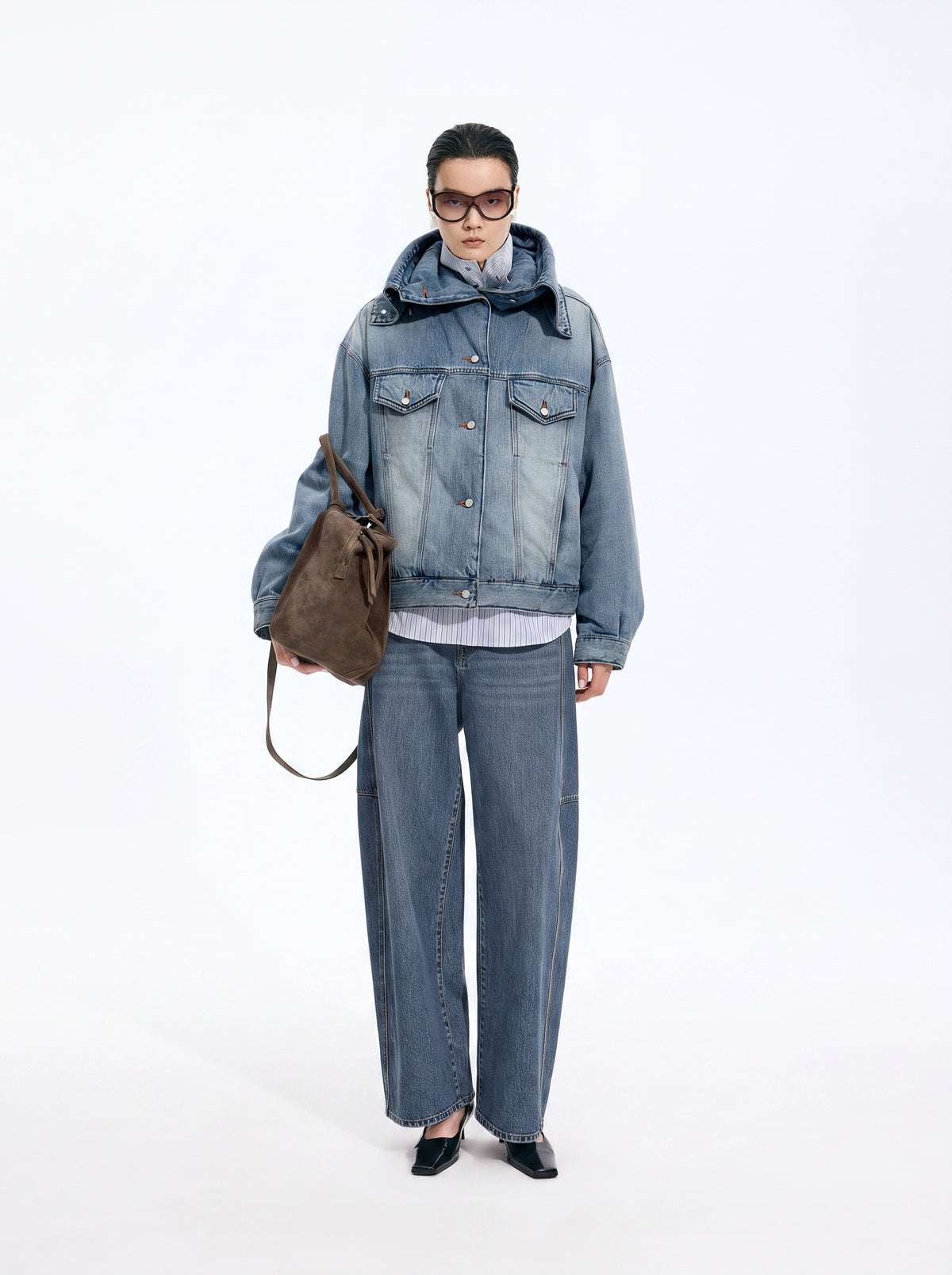 Jeans / JNBY High-Waist Banana Cut Denim Trousers