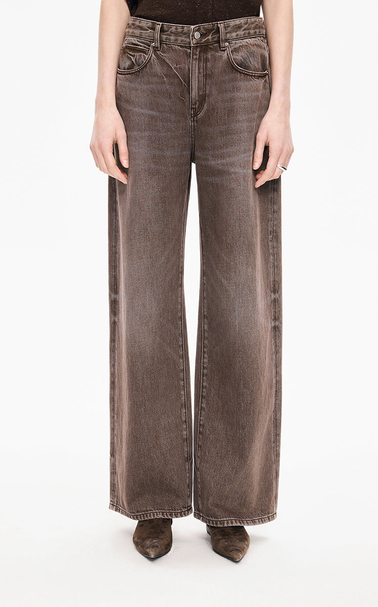 Pants / JNBY Wide-Leg Cuffed Full-Length Jeans Blue-Brown