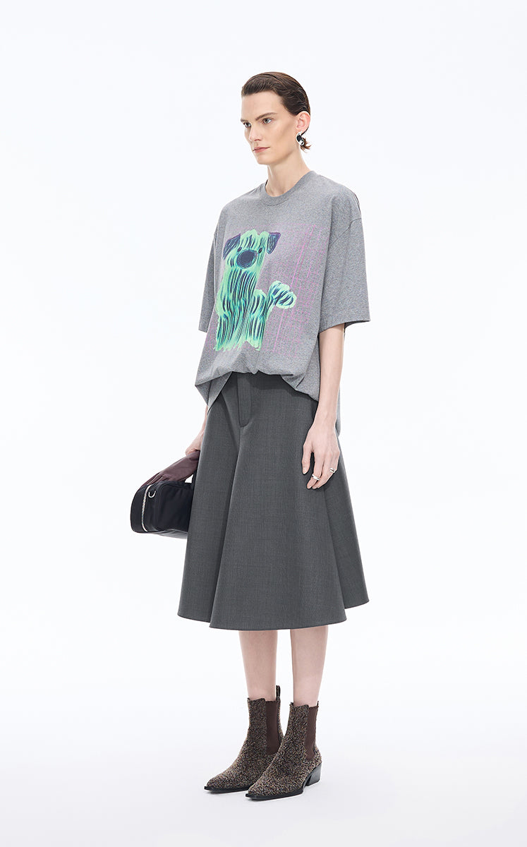 Skirt / JNBY A-Line Wool-Blend Midi Skirt