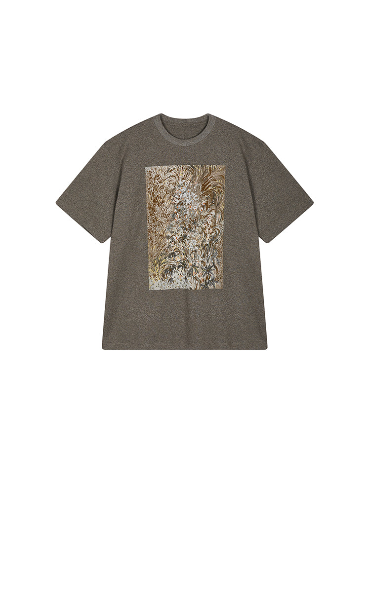 T-shirt / JNBY Hand-Drawn Graphic Loose Cotton Tee