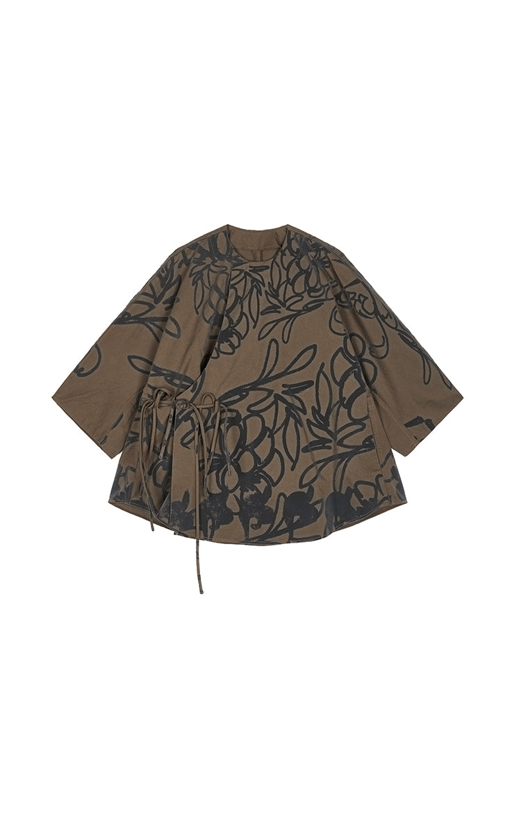 Jacket / JNBY Modern Chinese Knotted Cotton Jacket Dark Green