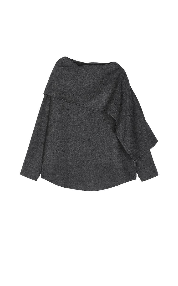 Coat / JNBY Relaxed Wool Silk Blend Jacket