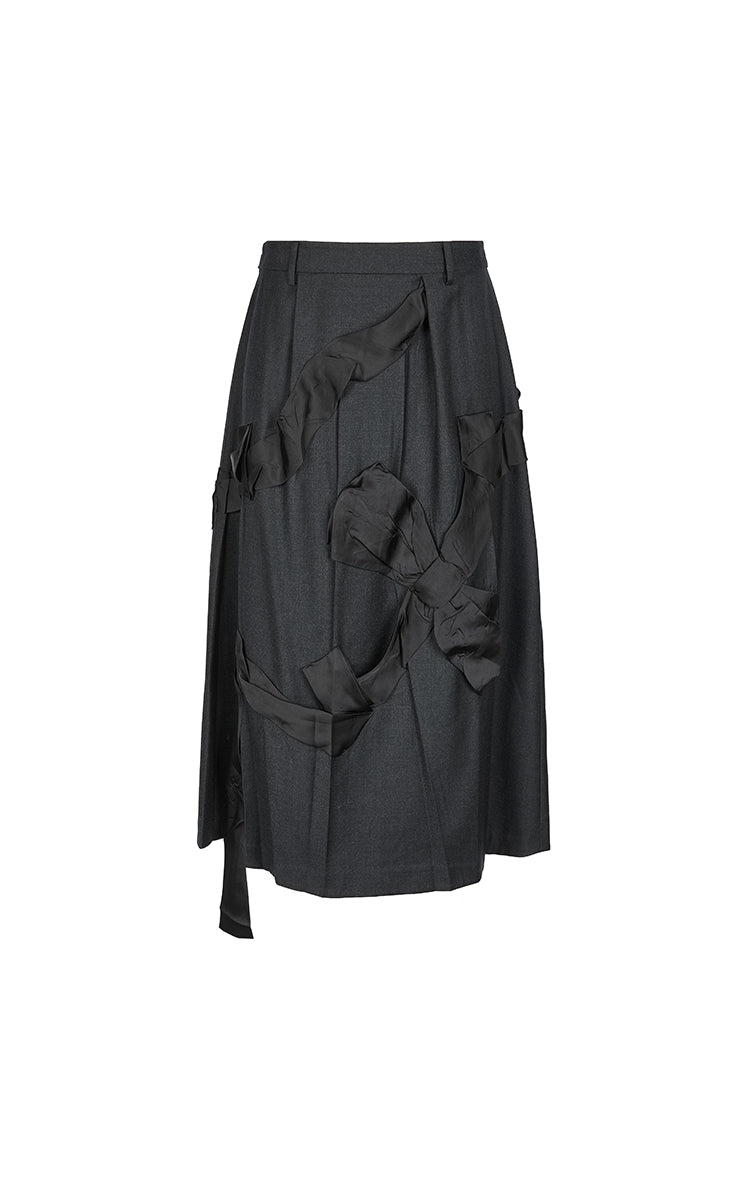 Skirt / JNBY Jacquard A-Line Mid-Length Skirt Dark Grey