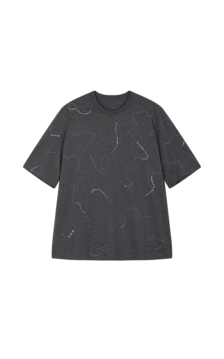 T-Shirt / JNBY Asymmetric Oversized Cotton Tee
