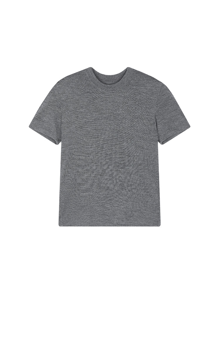 T-Shirt / JNBY Pure Wool Short Sleeve Tee grey