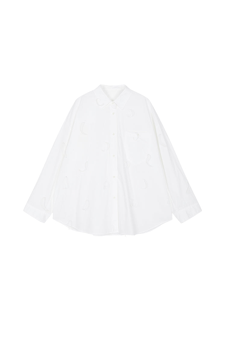 Shirt / JNBY Oversized Fringe Cotton Shirt