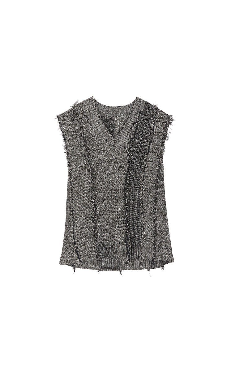 Sweater / JNBY Linen-Blend Relaxed Knit Vest black