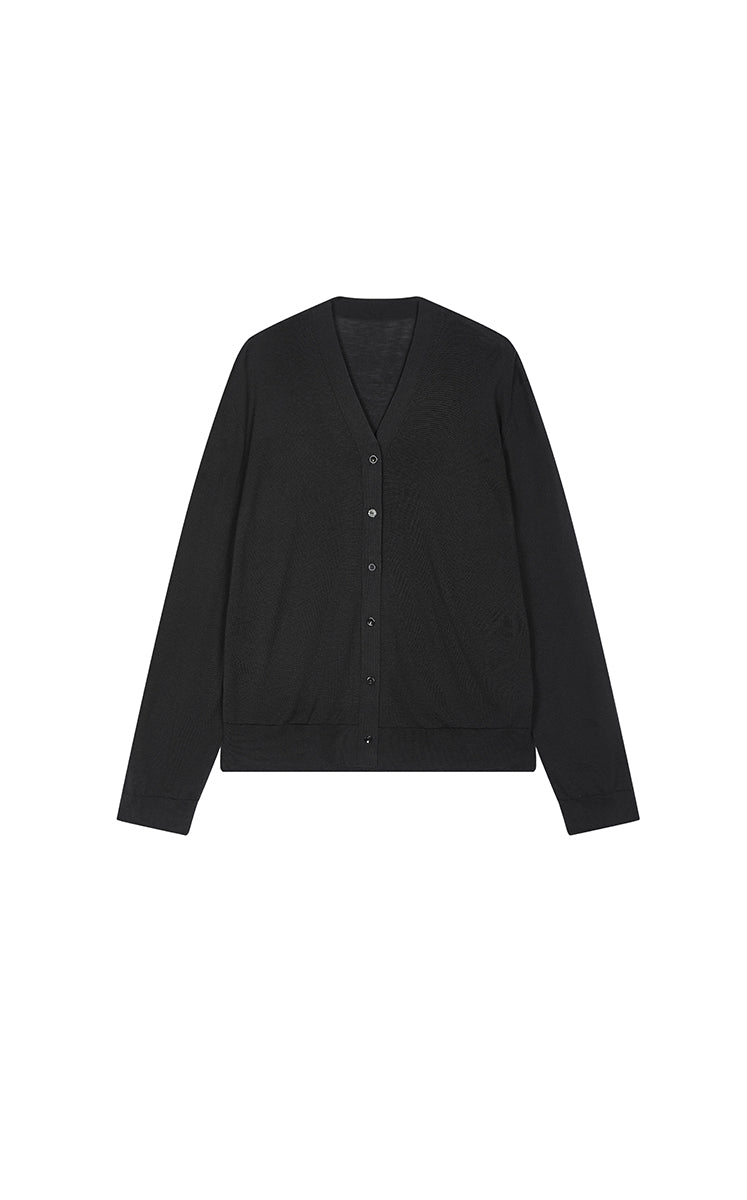 Sweater / JNBY Loose V-neck Silk-Cotton Cardigan