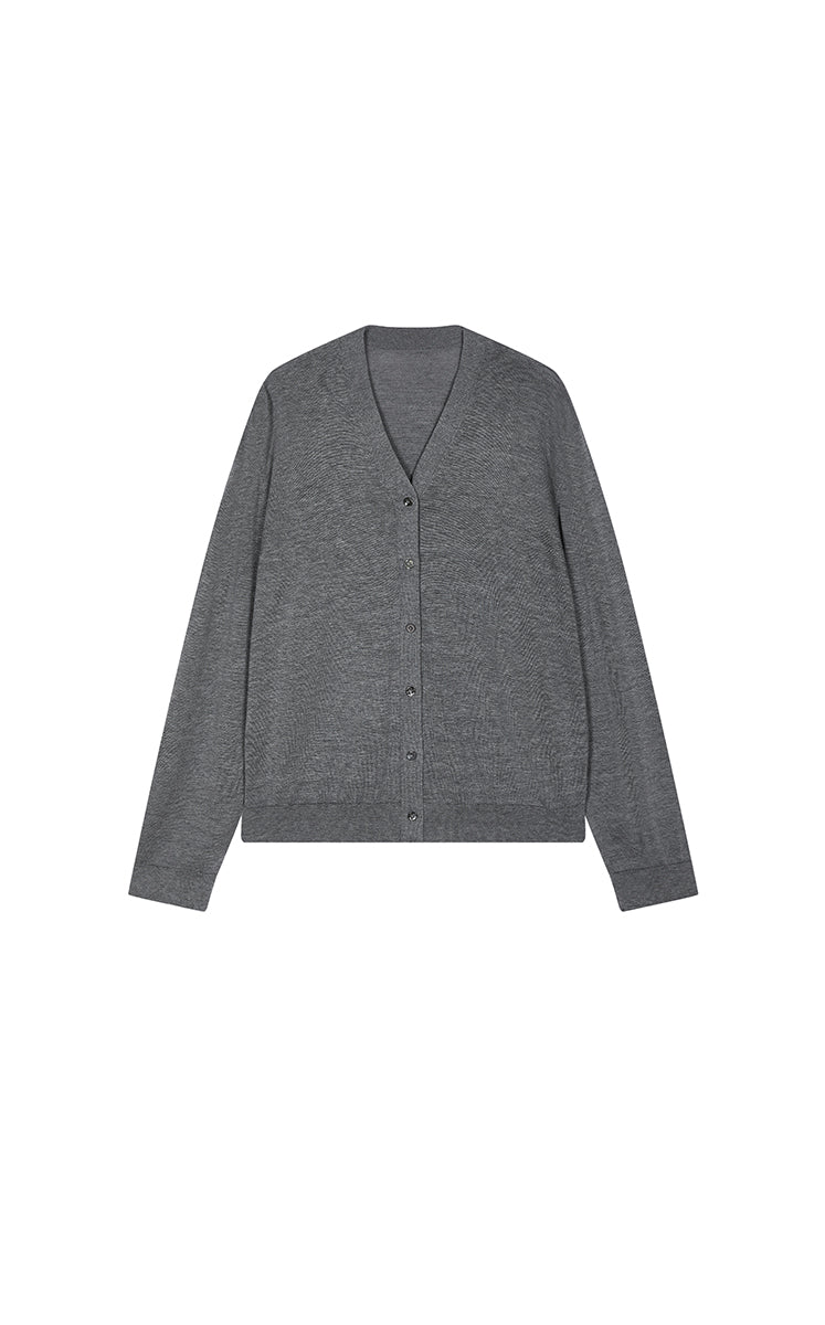 Sweater / JNBY Loose V-neck Silk-Cotton Cardigan