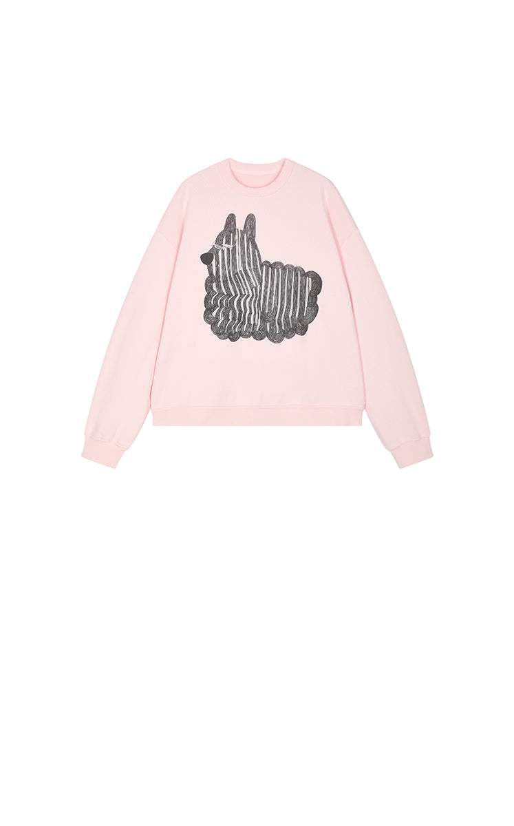 Sweatshirt / JNBY Loose Animal Print Cotton Sweatshirt